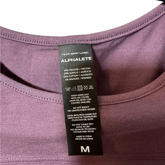 Alphalete Purple Cropped Tee‎ Size Medium Highlow Antler Soft Athletic - Picture 2 of 4